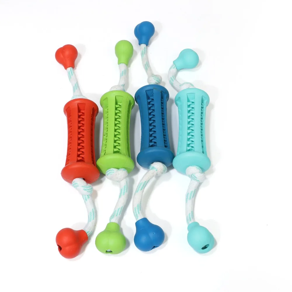 Dog Interactive Toy Leaky Feeding Rope Piercing Stick Rubber Resistant To Bite Molar Pet Dog Chew Toys Tooth Cleaning Training (3)