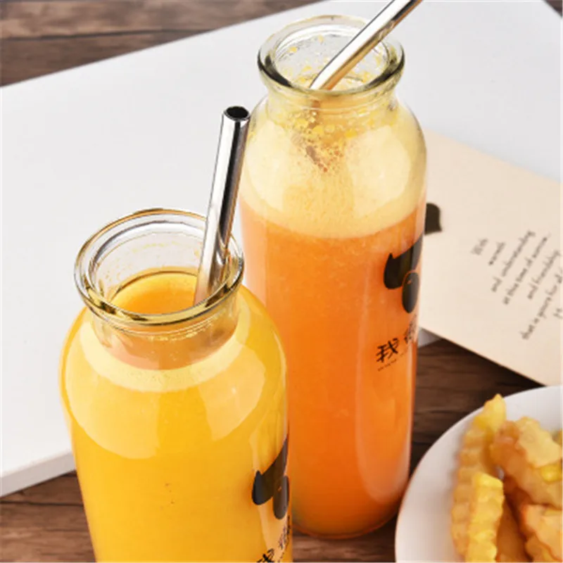 

Reusable Drinking Straw Glass Straight Bent Straw Stainless Steel Metal Straw Milk Tea Juice Kids Straw Bar Party Tools