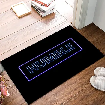 

Humble - On Purple Neon Light Rectangle Background Door Mats Kitchen Floor Bath Entrance Rug Mat Indoor Bathroom Decor Doormats