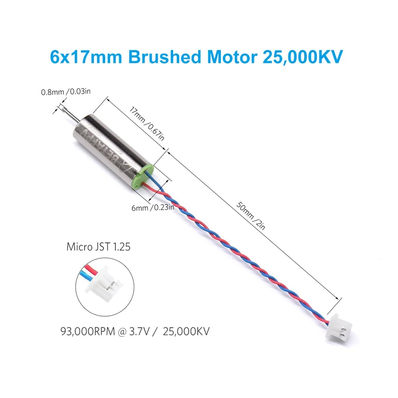 BETAFPV 4 шт. 6x17 мм Двигатель 25000KV ЩЕТОЧНЫЕ двигатели 2CW 2CCW для Micro FPV Tiny Whoop Beta65 лопасти