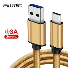 Palltoro Nylon USB 3.0 to Type C Cable for Samsung Galaxy Note 9 S9 S8 Fast Charging Data Cable for Huawei Nexus 6P USB Type-C portable charging dock cradle usb data cable for samsung galaxy nexus i9250 black