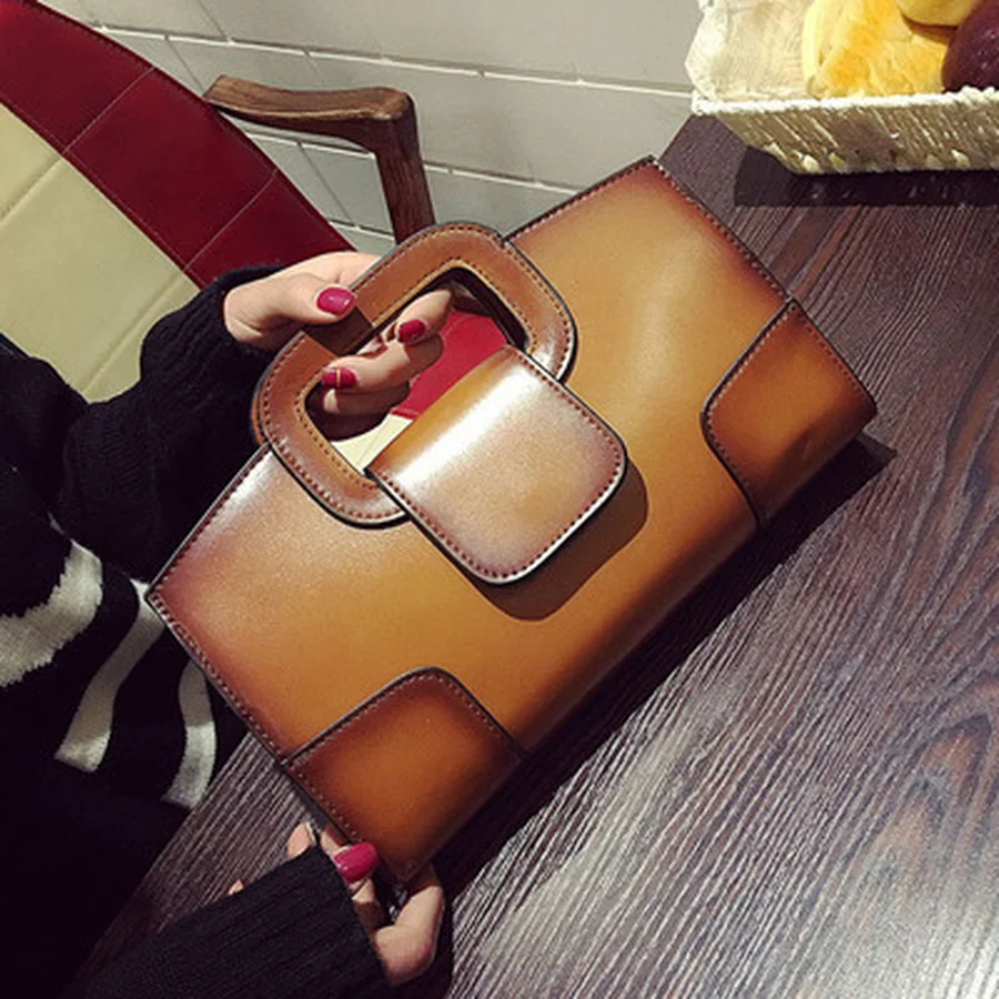 

Vintage Women Clutch Bag Chain Luxury Pu Leather Shoulder Bags Gradient Retro Handbags Small Crossbody Messenger Bag Evening Sac