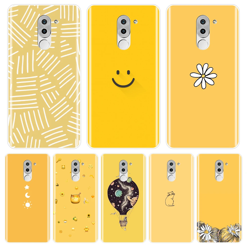 

Phone Case For Huawei Honor 6A 4C 5C 6C Pro Soft Silicone Yellow Cat Girl Star Moon Back Cover For Huawei Honor 6 5A 4X 5X 6X