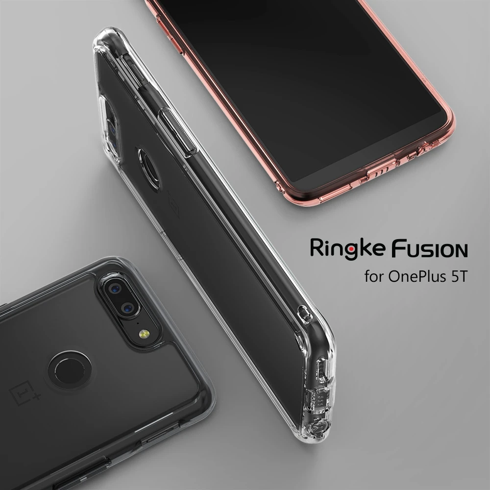 

Ringke Fusion For OnePlus 5T case Clear PC Back and Soft Frame Hybrid for One Plus 5T Case with Dirt resistant