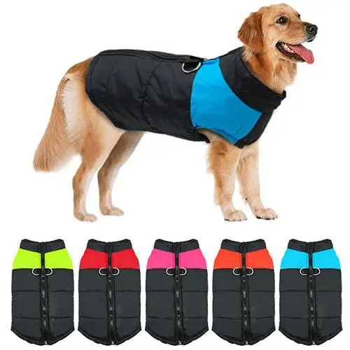21 D Ring Design Winter Warm Comfortable Dog Padded Zipper D Ring Coat