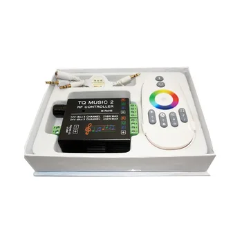 

best price 1 pcs DC12-24V 18A RGB Music 2 Controller RF Remote Intelligent Sonic Sensitivity Led Backlight Remote for Led Strip