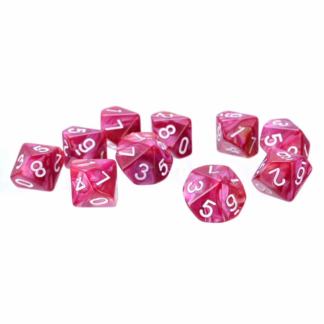 10PCS D10 10 Sided Dice Set Polyhedral Dice For Dungeons and Dragons Funny Desktop Table Games Poker Bar Outdoor Tools