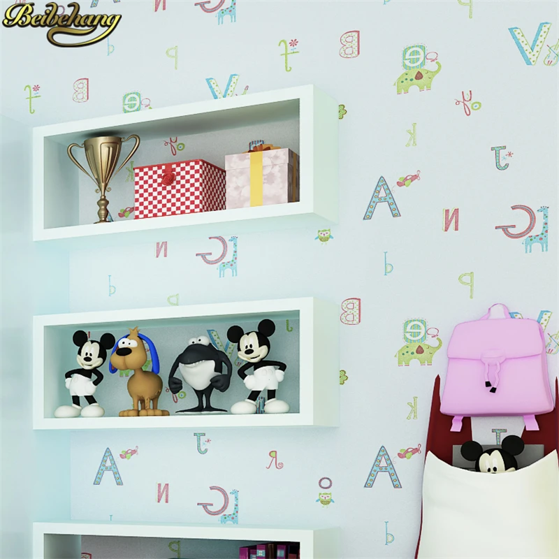 beibehang papel de parede 3D Cartoon English alphabet wallpaper roll for kids room pink blue wallcovering wallpaper for walls beibehang custom wallpaper kids room mural rainbow castle cartoon backdrop kids room mural wallpaper for walls papel de parede