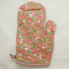 1 шт. Cooksmart хлопок(внутри и снаружи) прихватка для духовки/перчатки красивый розовый цветок кирпичная задняя поверхность