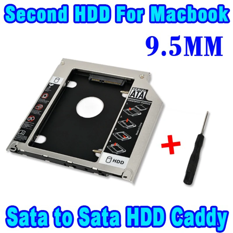 Kebidu 9,5 мм SATA 2nd HDD SSD 2," жесткий диск Caddy адаптер для MacBook Pro Unibody A1278 A1286 A1297 CD rom Оптический отсек