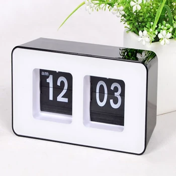 

Digital Auto Flip Desk Clock Classic Stylish Retro Desktop Flip Page Alarm Clocks Household Bedroom Study Kitchen Office Clock