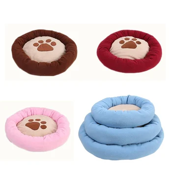

Waterproof Medium Dog Lounger Basket Solid Paw Print Dog Bed Mat for Small Dogs Cats Soft Padded Pet Sofa Mattress Protector