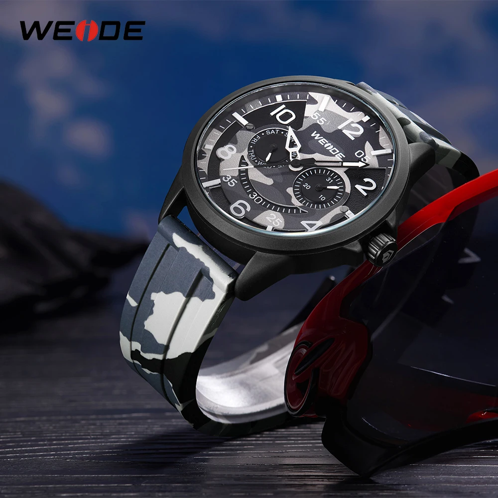 Бренд класса люкс WEIDE аналоговые цифровые кожаные спортивные часы мужские