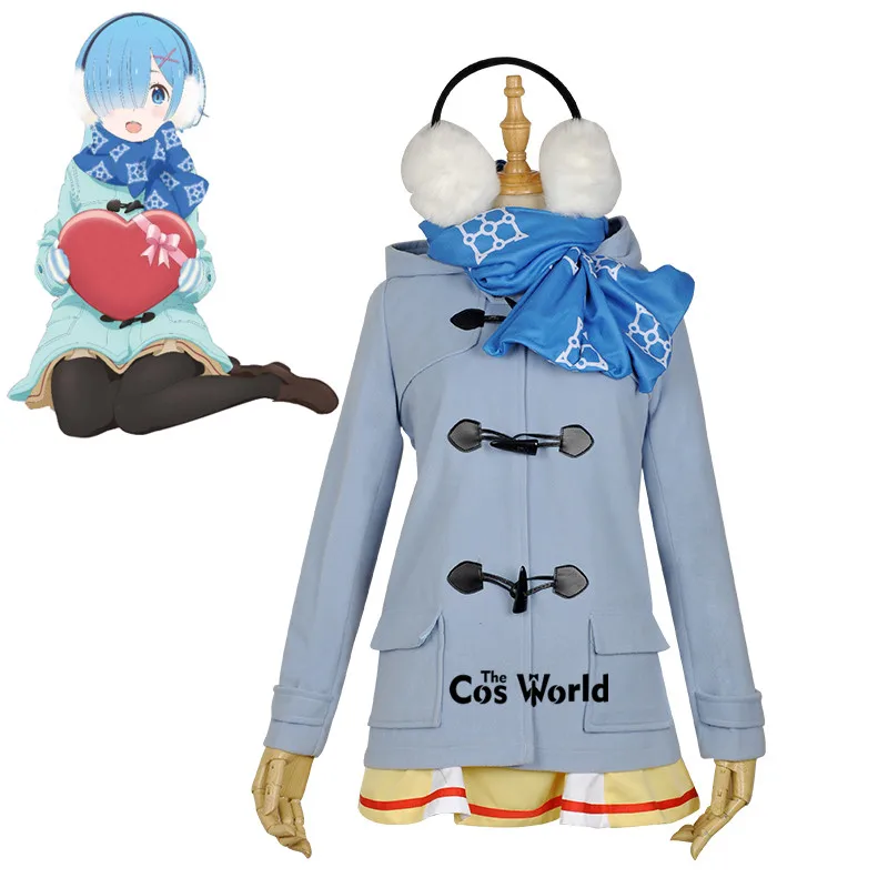 Re Zero Кара Hajimeru Isekai Seikatsu рему ежедневно зима форма пальто Топы корректирующие костюм наряд аниме костюмы для косплея