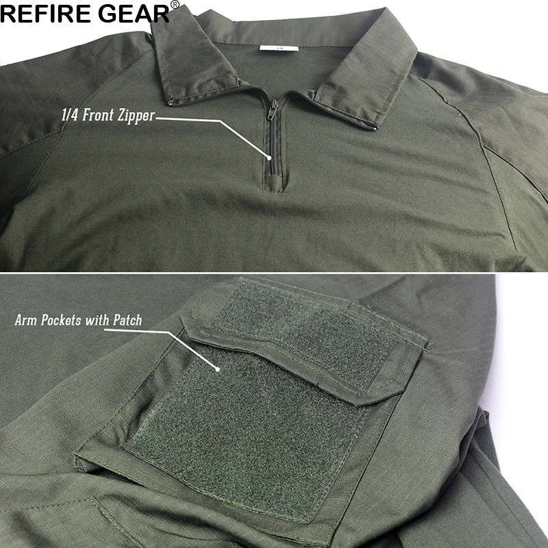 Футболка Refire Gear мужская с длинным рукавом тактическая уличная армейская рубашка