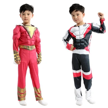 

The new role-playing Avengers Final Fighting Magic Captain Quantum Wars Children's Siamese Muscle White Shirt Shows Outfits