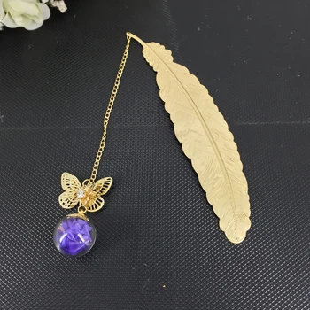 

Unique Design Brass with Plating Gold Handmade Bookmark Leaves & flower butterfly Fashion Stationery Accessories for Gifts005