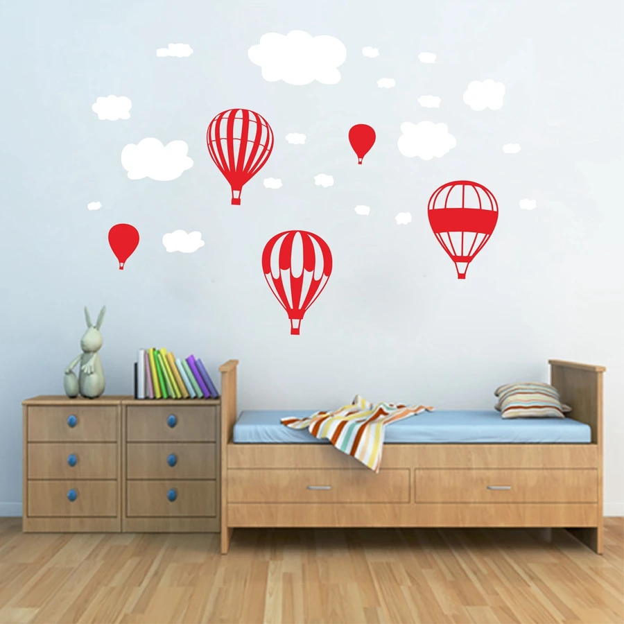 Воздушные шары, наклейки на стену, детская комната, белые облака, Виниловая наклейка на стену, декор, украшение