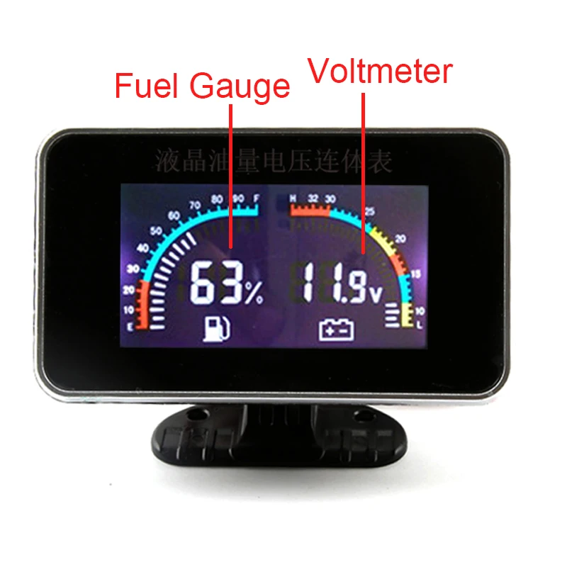 

Fuel Gauge + Voltmeter Universal LCD Gauge Meter With Sensors Panel Instrumentation Voltmeter for Auto Voltage Meter Car