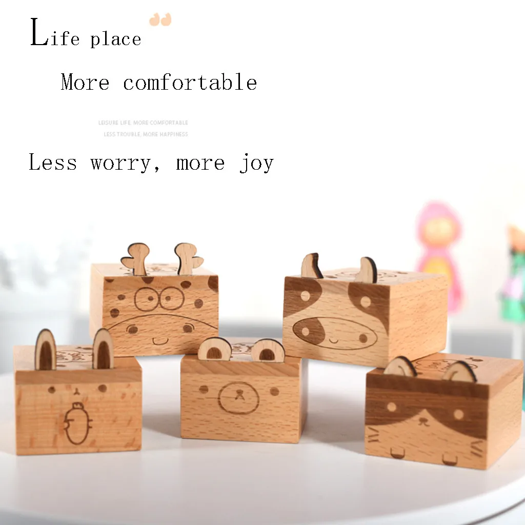 

Wooden Hand Music Box Crafts Retro Birthday Gift Home Decoration Accessoriies Wood Carved Mechanism Musical Box Wind Up