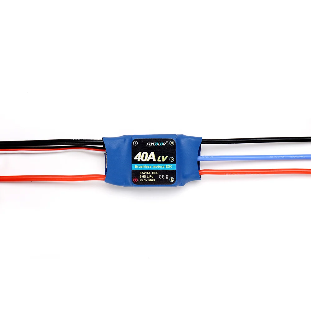 

FATJAY Flycolor 40A радиоуправляемый самолет бесщеточный ESC 2-4S 2-6S BEC OPTO хобби модель запчасти аксессуары электронный контроллер скорости