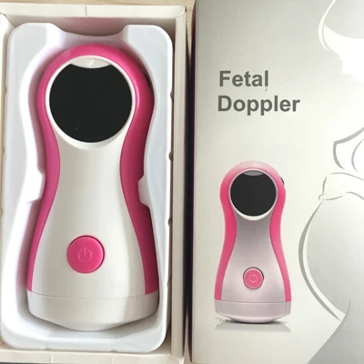 2,5 МГц фетальный допплер детский монитор ЖК-дисплей портативный детский монитор сердечного ритма с наушниками - Цвет: pink