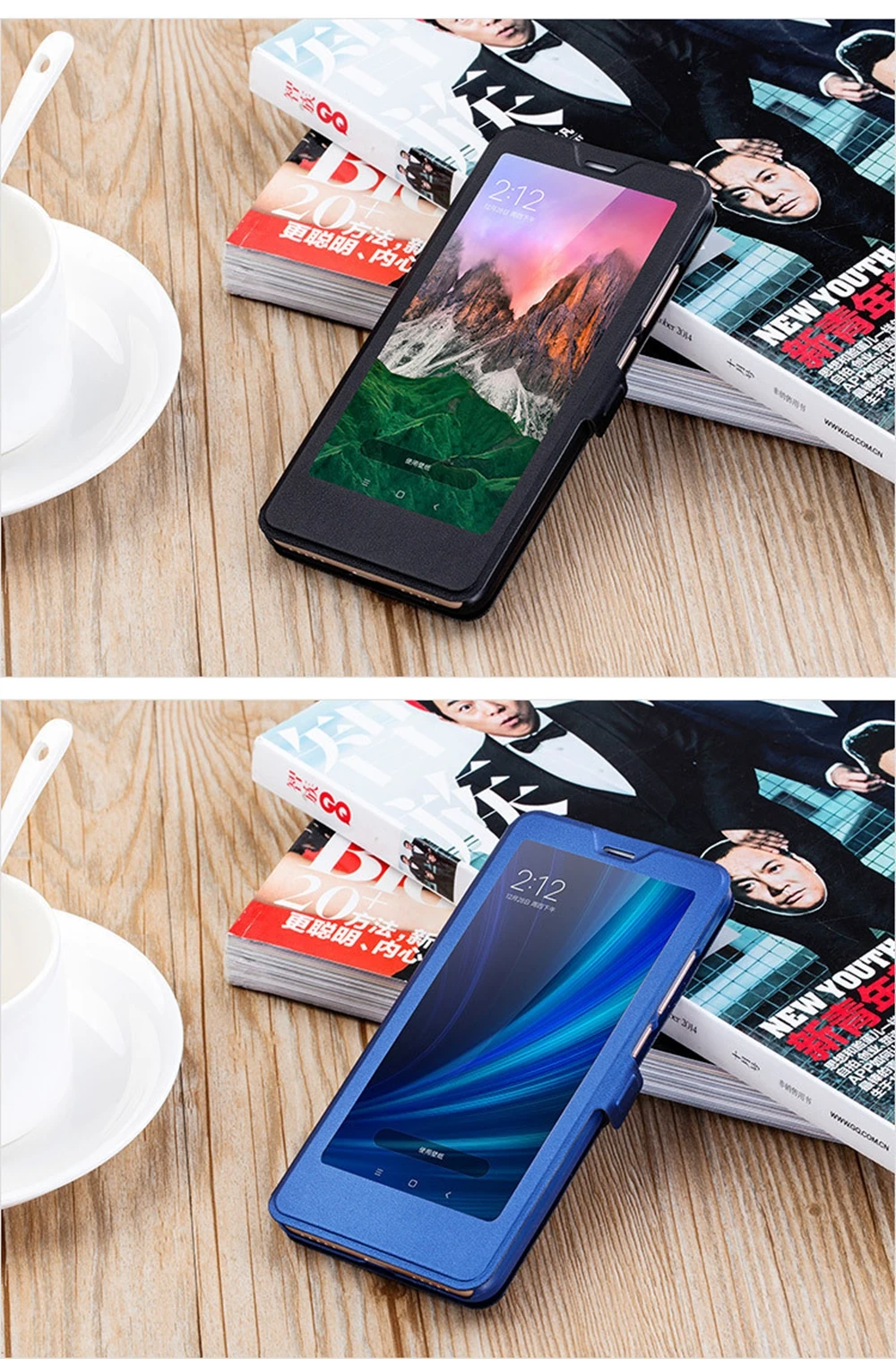OLLIVAN For Xiaomi Redmi 6 Pro Case Cover For Xiaomi Redmi 6A Leather Flip Case View Window Book Cover For Xiaomi Redmi 6 Stand  (13)