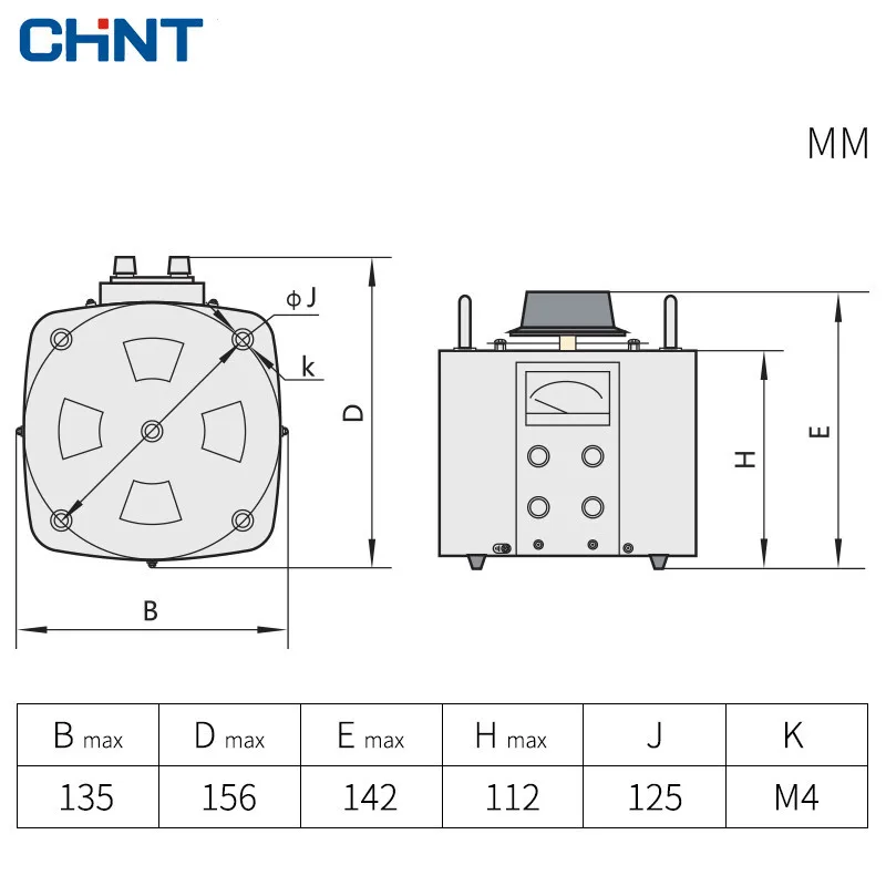  CHINT Voltage Regulator Adjustable Transformer 500w 220v Single-phase 0v-250v TDGC2-0.5KVA