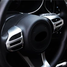 For KIA RIO K2 2018 2017 Accessories Styling ABS Chrome Car Steering Wheel Switch Cover Interior Frame Button trim