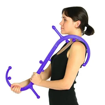

Back neck massager trigger point self massage stick treatment tool massager body muscle stimulator pain relief massage relax