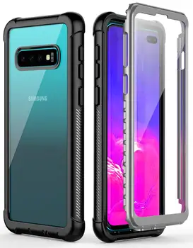 

Full Body Protection Phone Cases for Samsung Galaxy S10 S10e S10 Plus Clear Rugged Shockproof Cover Built-in Screen Protector