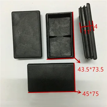 

Black 45X75mm Square Foot Mats Dustproof Pipe Plug Cover Rectangle Tube Plug Fittings 10pcs