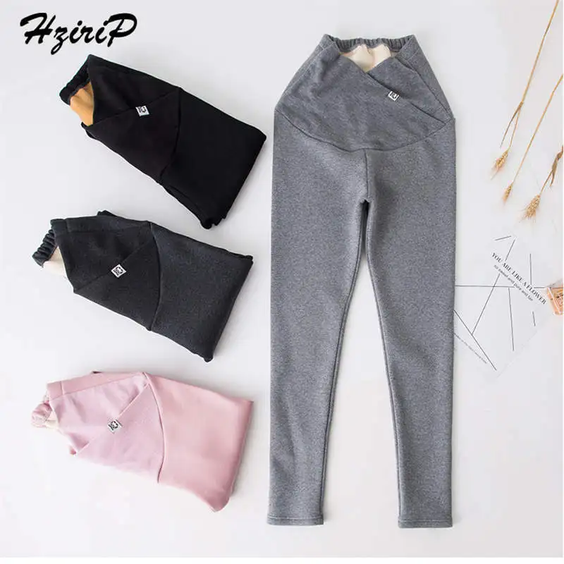 

Hzirip Free Casual High Waist Simple Maternity Pants Fashion Stylish Pants Leggings Care Belly Thicken Pregnant 4 Colors