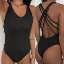 Фирменная Новинка Одна деталь Для женщин Сексуальная бинты Push up проложенный Cross Назад Монокини купальники бикини купальный костюм Пляжная одежда