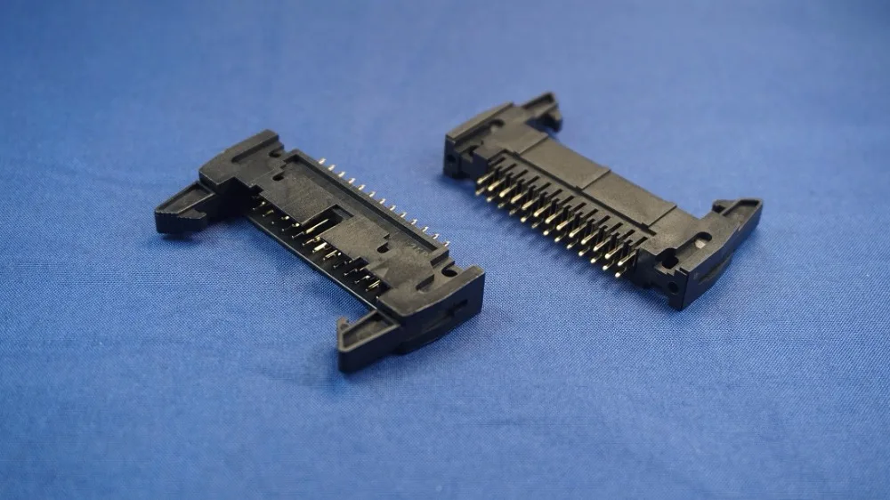 

200 pcs Ejector box header 2.54mm 26 Pin 2x13P 2.54x2.54mm vertical Male shrouded long latches straight DIP through hole mount