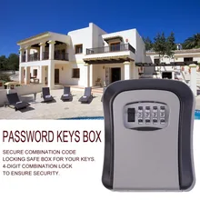 4 цифры по ценам от производителя Комбинации пароль Футляр для ключей ключ набор контейнеров для хранения Настенный домашней безопасности инструмент со стопором металлический Футляр для ключей