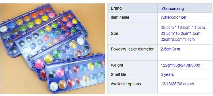 Однотонный гуашь набор краски с акварельным порошковым набором товары для рукоделия в чехле для детей краска ing посуда 36 цветов краски ing