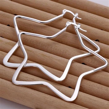 

ESE151 Wholesale silver plated earrings , Factory price 925 stamped fashion jewelry Star Earrings E151 /akmajbta