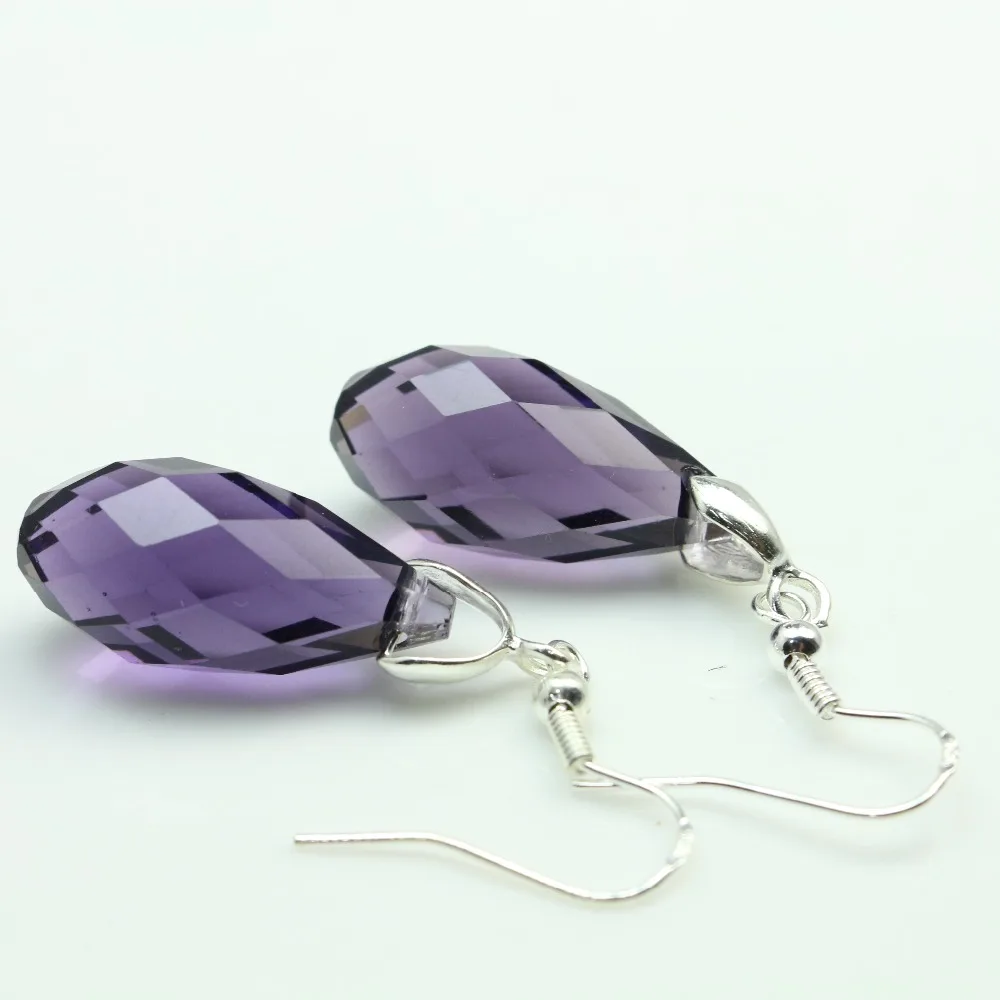 

Glass Teardrop Earrings 2017 New 1 Pair Fashion Shining Crystal Rhinestone Droplet Silver Dangle Drop Hanging Earring for Women