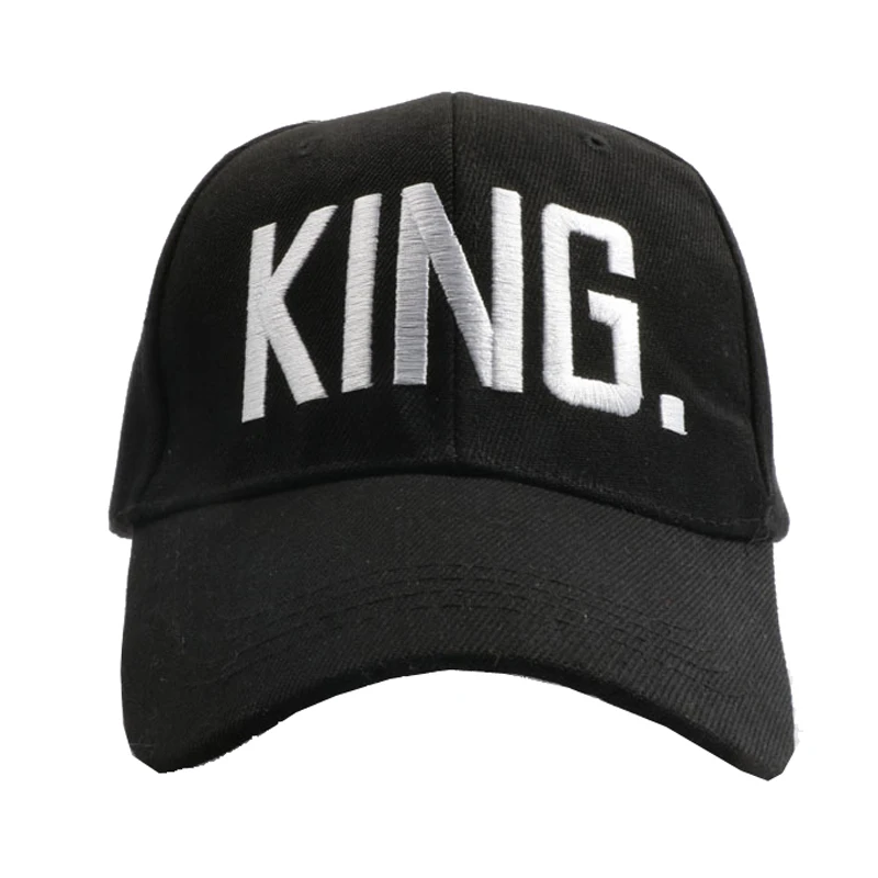 Горячая продажа Король Королева черная вышивка Snapback шляпа мужчины женщины пара