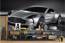 

Custom photo Non-woven mural 3d wallpapers for living room Silver grey luxury car painting 3d wall murals wallpaper for walls 3d