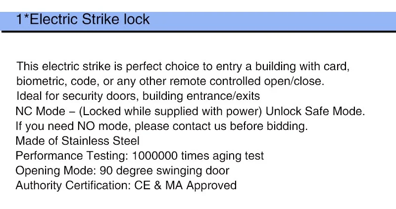 Полный комплект RFID машина отпечатков пальцев+ NC fail safe strike для системы контроля доступа+ rfid брелоки+ кнопка выхода+ источник питания