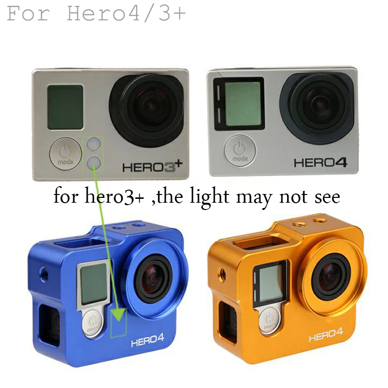 Go pro hero 4 3 + чехол с алюминиевой рамкой УФ фильтр для объектива gopro hero4 hero3 черные