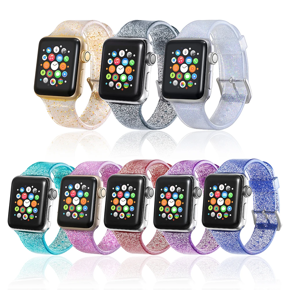 

Soft Silicone Straps for Apple Watch Bands 38mm 40mm 42mm 44mm Silcone for Apple Watch 1/2/3/4 Band Gold for iWatch Band Strap