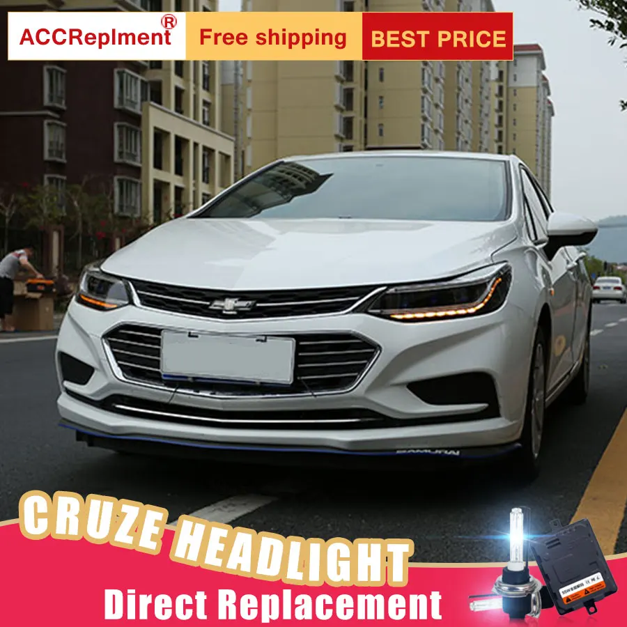 Светодиодные фары 2 шт. для chevрол Cruze 2018 светодиодный Автомобильные ангельские