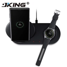 JKING для samsung Беспроводное зарядное устройство Duo Dock Dual EP-N6100TBCGCN Быстрая зарядка для Galaxy Note 9 8 S9 S8+ часы gear S3 Quick