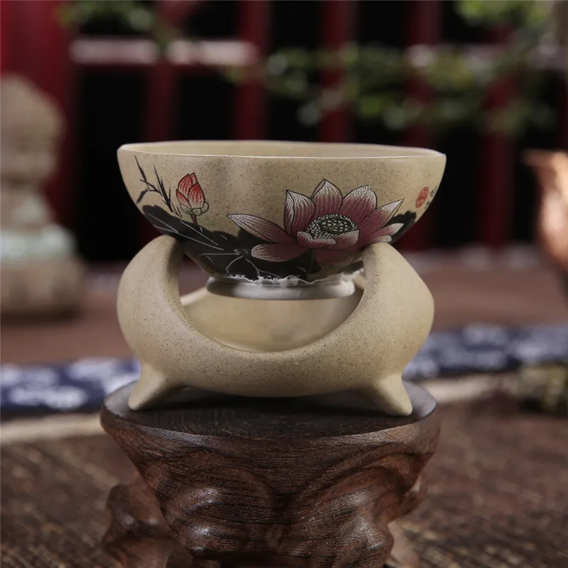 

A Teaware Antique Coarse Pottery Hand Painted Tea Filter Set Ceramics Kung Fu Tea Set Chinese Accessories Tea Strainer Leakage