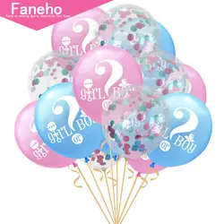 10 unids/набор Пол показывает, что сочетание точки волны прозрачный пол раскрывает День рождения праздничные украшения: воздушные шары