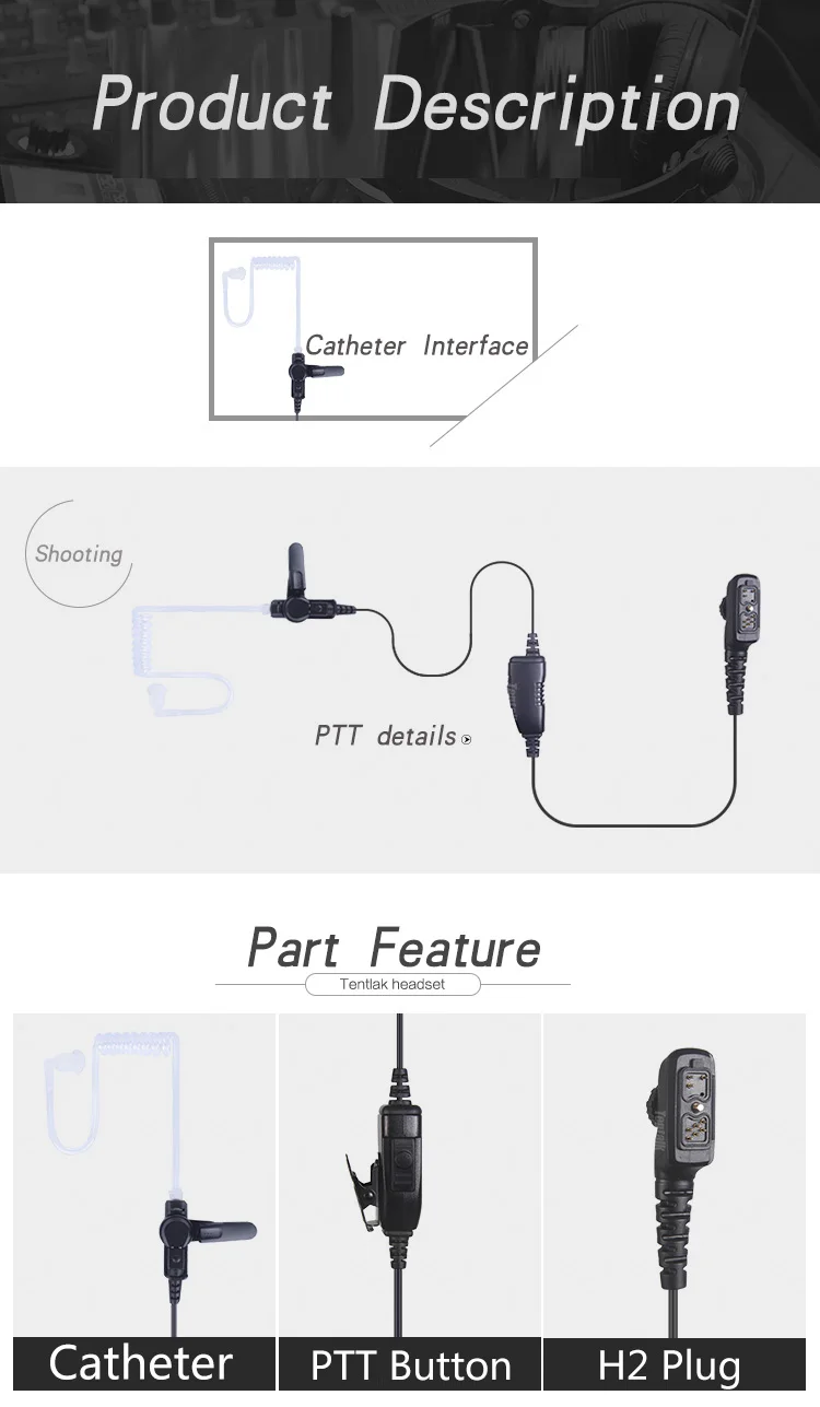 Hyter HYT ушной крючок наушник гарнитура PTT для PD700 PD780 PD580 HYT двухсторонняя радиостанция