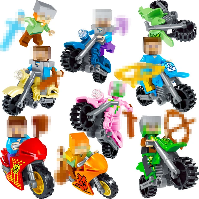 Best Offers 8Pcs Minecrafted Action Figures Toys Steve Zombie Alex Witch Zombie Skeleton Compatible LegoING Blocks Gift For Kids            